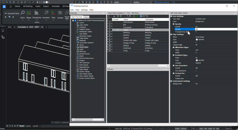 BricsCAD 表示スタイルを編集する