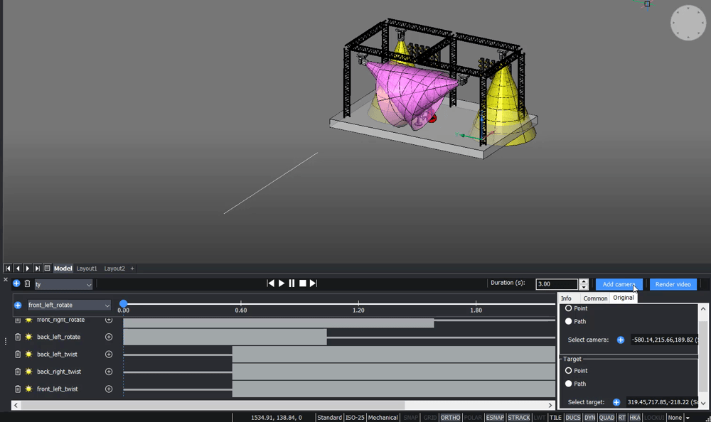 Parametric 2D & 3D Animation -add camera