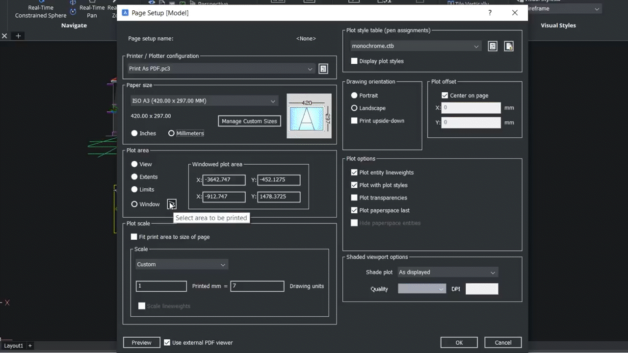 Printing 2D drawings and 3D models in BricsCAD 1.10-1.18