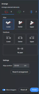 ARRANGE panel in BricsCAD