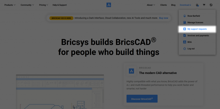 3 Steps to Get Help at Bricsys- my support requests-768x379