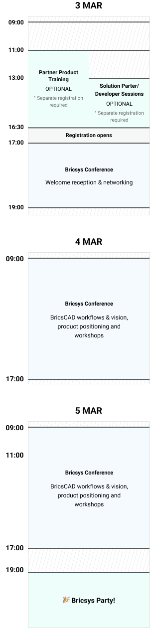 Agenda Bricsys Partner Conference 2026 - Mobile