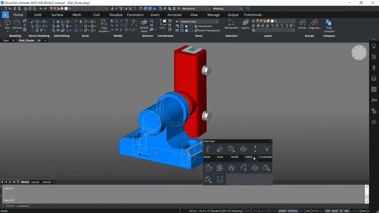 How to use Automatic chamfer recognition in BricsCAD 1,20-1,23