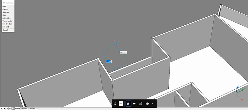 2D, 3D, BIM - 8 The House P1 - Walls and Floors- 15 extrude