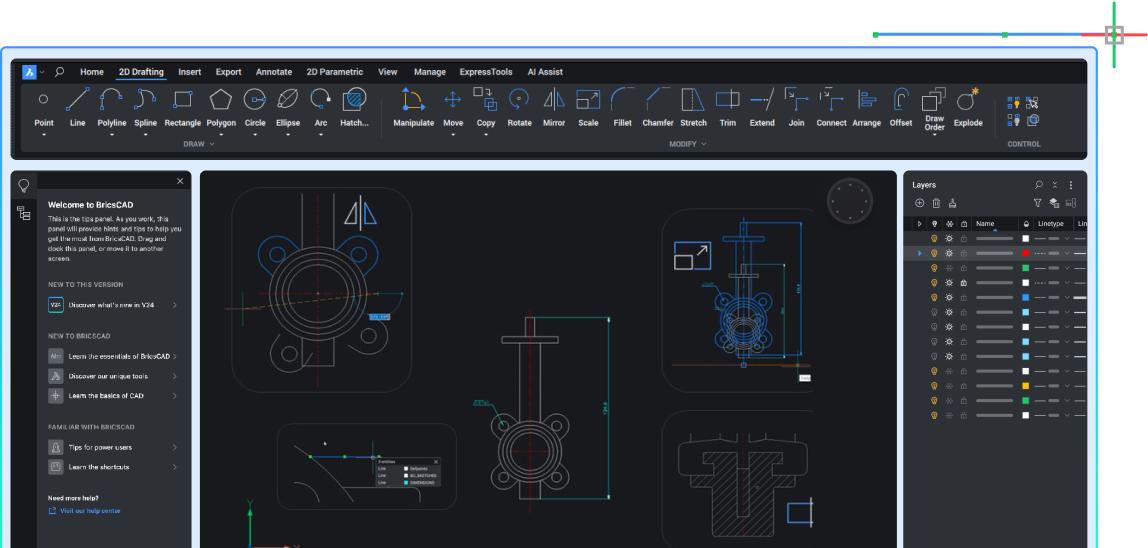 BricsCAD 2D Drafting: Boost Productivity with Intelligent CAD Tools
