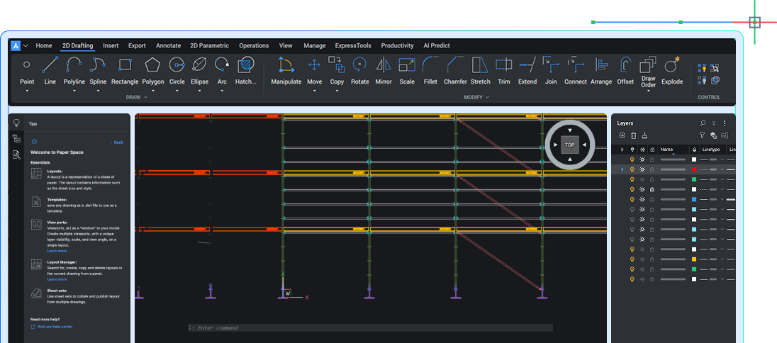 Toolset page - 2d drafting