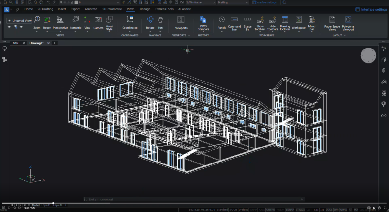 BricsCADの3D: ビジュアルスタイル