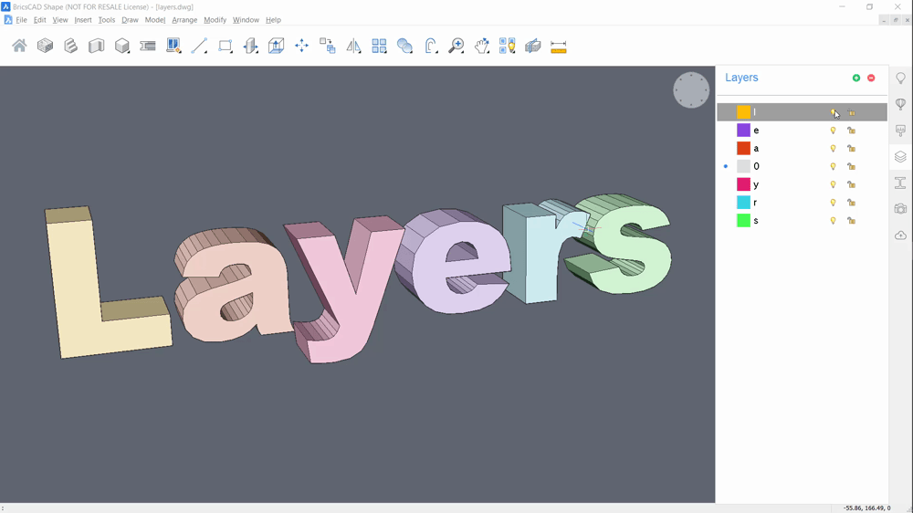 Layers in BricsCAD Shape - layers fun
