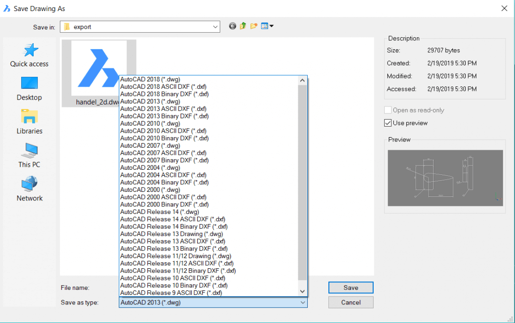 Opening, Editing and Exporting files in BricsCAD Shape- save-1024x643