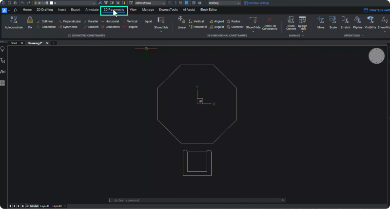 Registerkarte 2D-Parametrisch