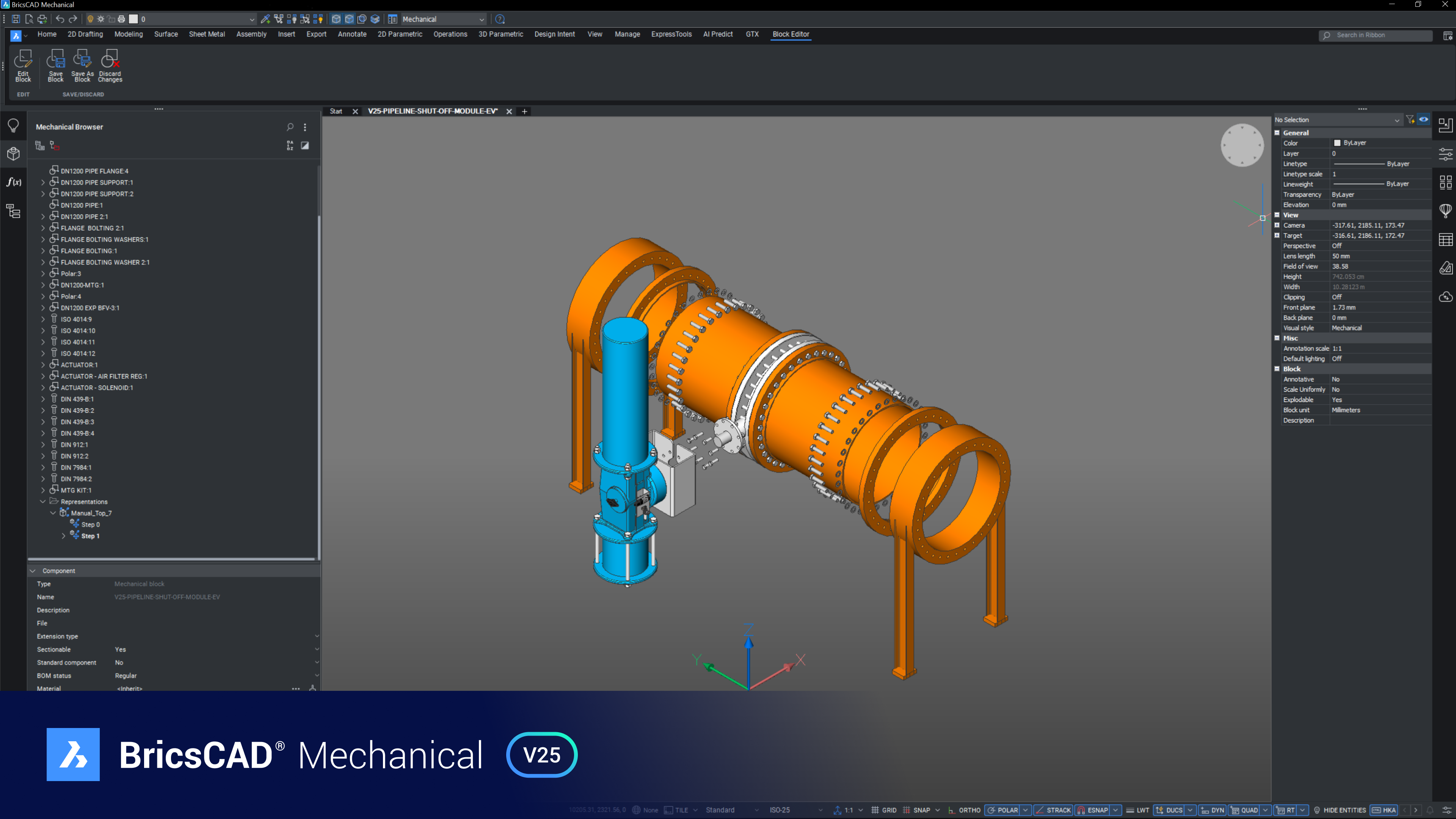 BricsCAD Mechanical V25スマートと簡単な機械CADツールの組み合わせ