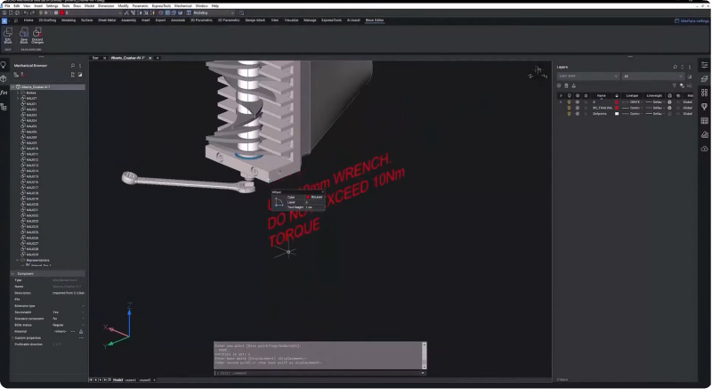 Adnotări text în BricsCAD Mechanical