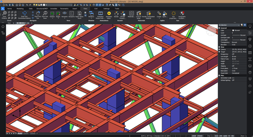 Modeling on BricsCAD_3D member-joint connections for structural steel.png