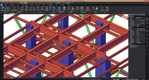 Modeling on BricsCAD_3D member-joint connections for structural steel