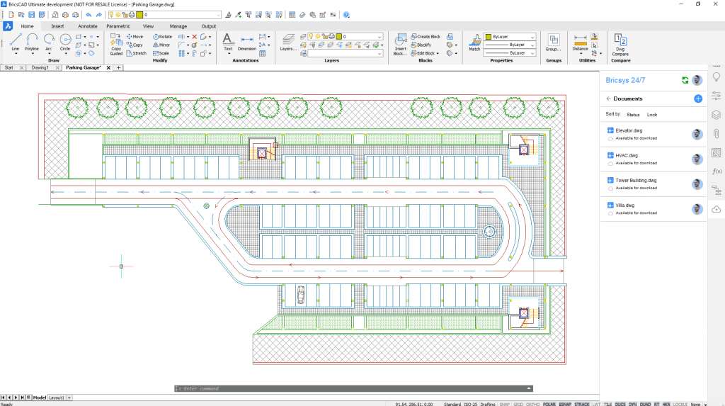 User Interface - New for BricsCAD V20- BricsCAD-2D-Light-mode-e1573034343487-1024x573