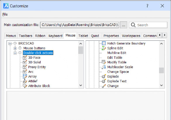 Mouse, Double-click & Tablet Buttons - Customizing BricsCAD<sup>®</sup> - P12- 21-585x411