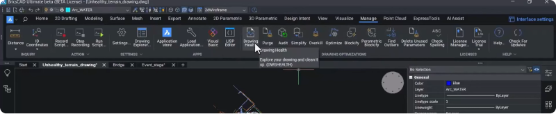 Ribbon Panel Drawing Health tool