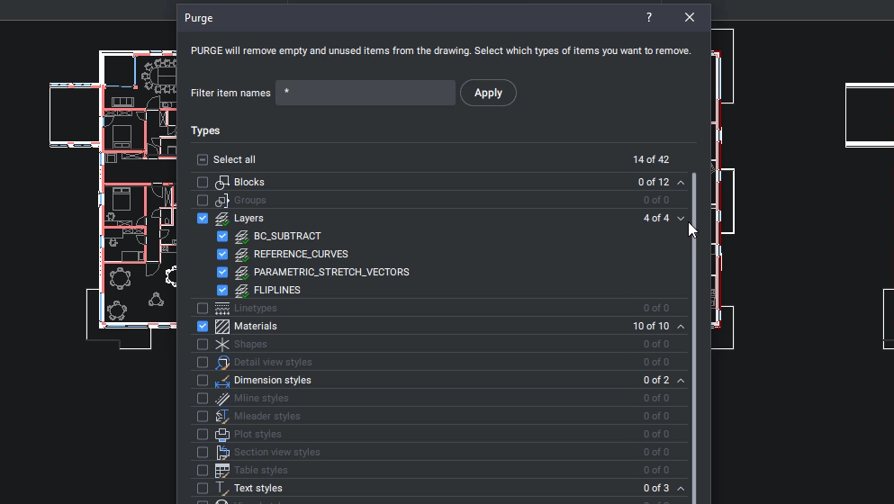 Purge Dialog Purge Dialog