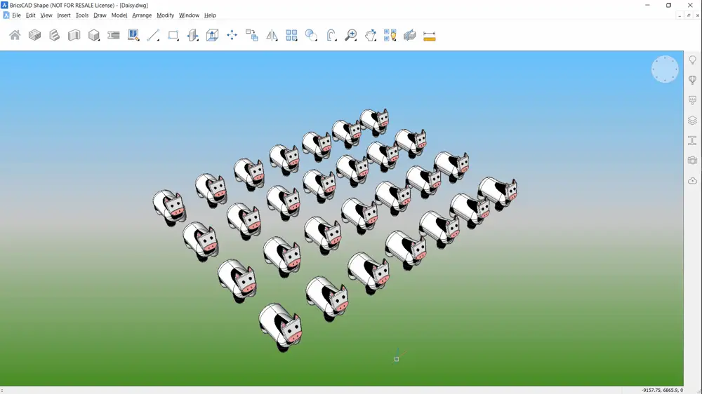 Arrays in BricsCAD Shape - adjust array