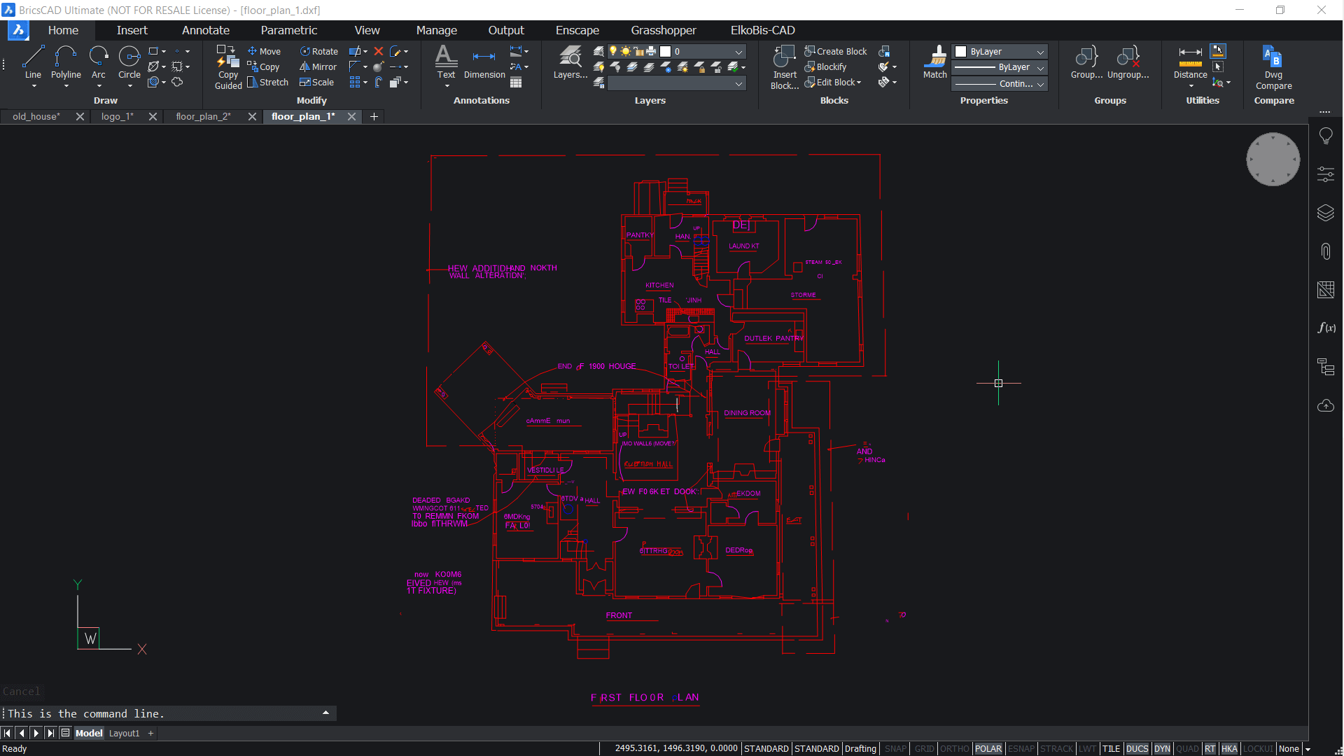 Scan2CAD - Review- floor plan 1 bricscad