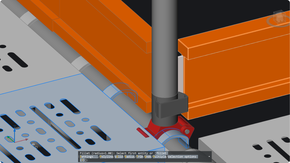 Fillet and chamfer for all component edges Fillet and chamfer for all component edges
