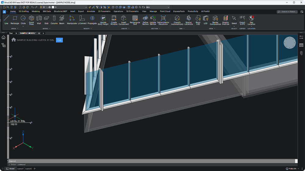 frame model LOIN BricsCAD BIM frame model LOIN BricsCAD BIM