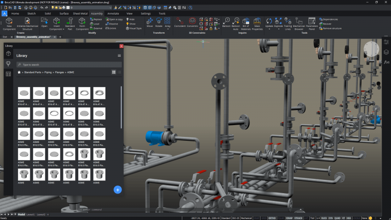 What-s New for BricsCAD Mechanical V21- New-Standard-Parts-for-piping-800x450