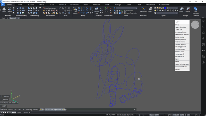 Use Complex, Curved Solids to Draw a 3D, Easter Bunny- loft