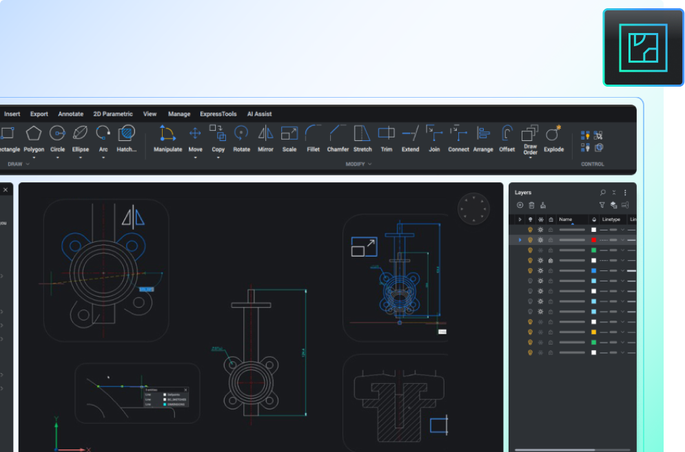A lightweight 2D CAD solution A lightweight 2D CAD solution
