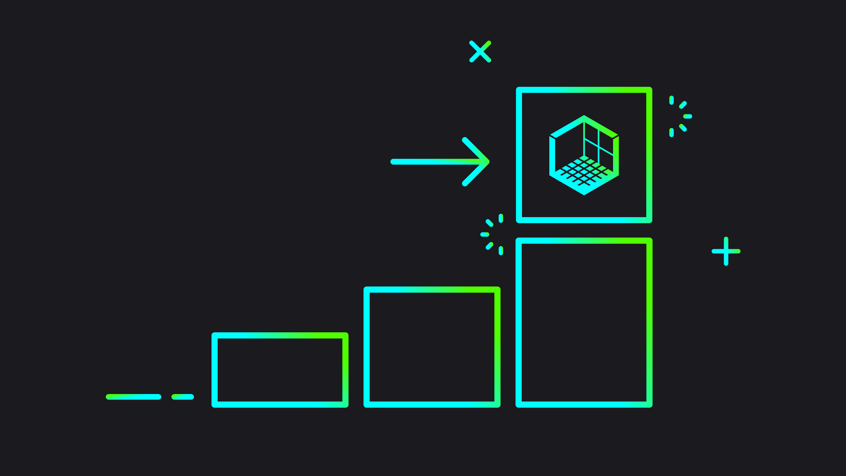 Illustration of ascending blocks with an arrow pointing to the BricsCAD logo, symbolizing growth and upgrading to BricsCAD.