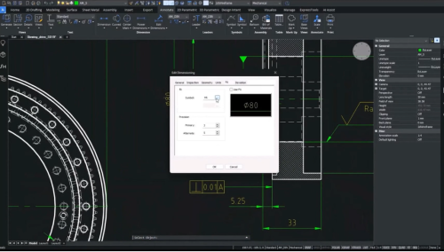 Powerdims in BricsCAD Mechanical V23.2