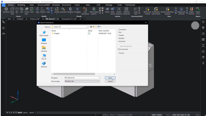 Scan-to-BIM, to your BIM workflows: Export your model to IFC