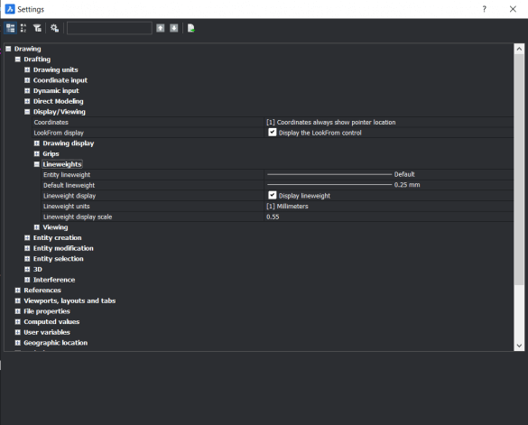 Lineweights in BricsCAD - Tuesday Tips- line weight settings-585x471