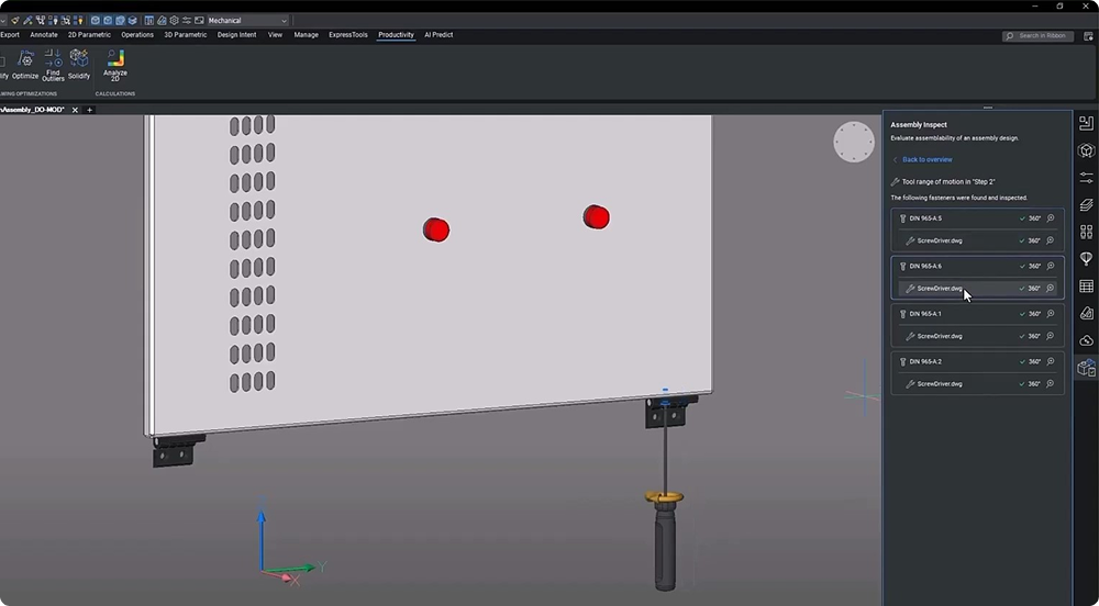 Tool range of motion