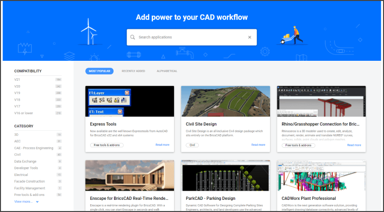 Applicaiton catalog BricsCAD Applicaiton catalog BricsCAD