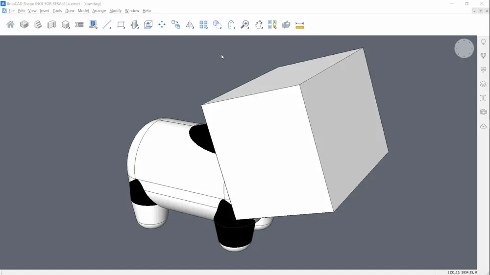 Editing Entities in BricsCAD Shape -intersect