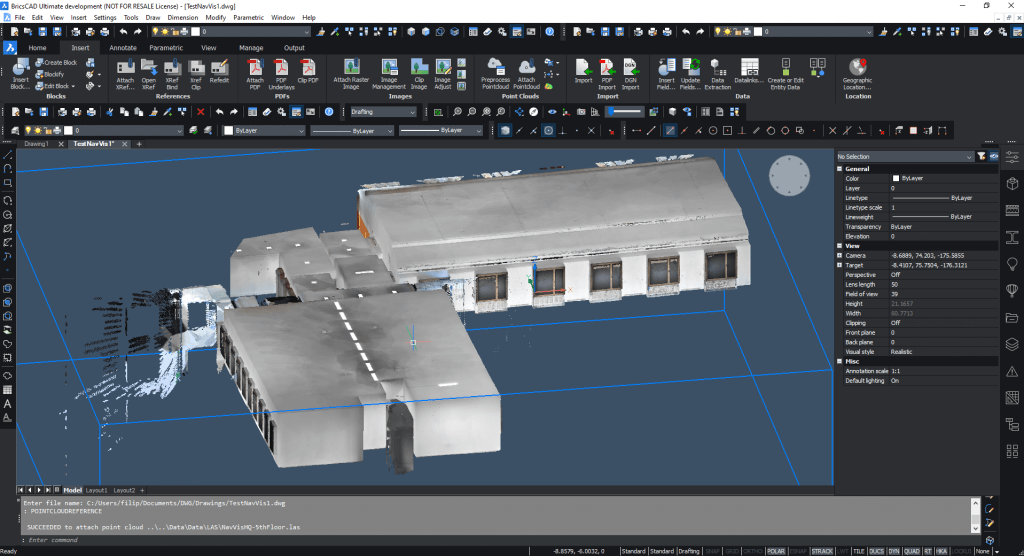How to use point clouds in BricsCAD V20- Bc20 demoNavVis01-1024x556