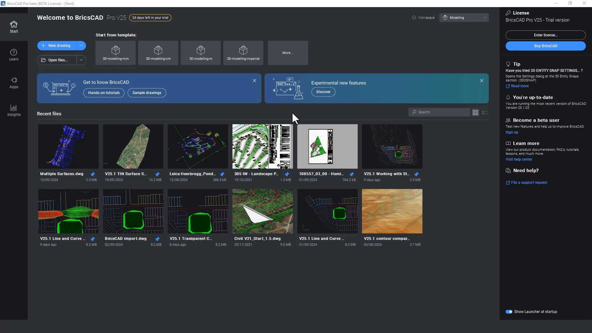 V25 BricsCAD Pro Experimental Mode - GIF