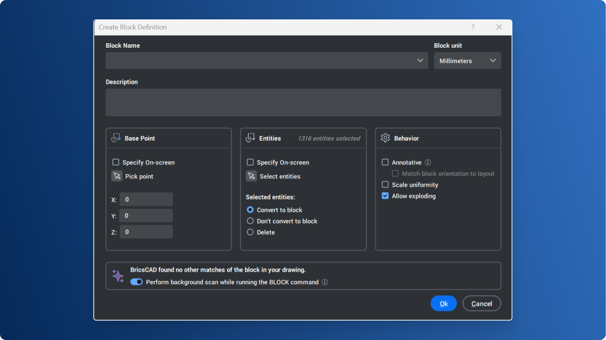 Blockify in Create Block Definition dialog box Blockify in Create Block Definition dialog box