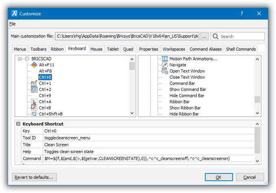 55 Tips for BricsCAD Users - Customizing BricsCAD<sup>®</sup> -keyboard shortcuts