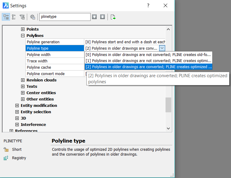 Splines, Polylines and 3D Polylines- ployline settings 2