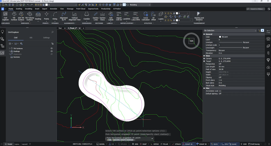 civil sections - tin surface - alignment - v26