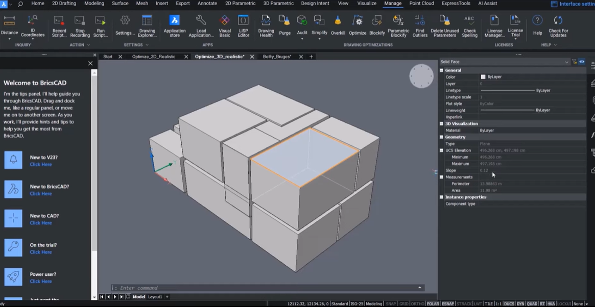 Optimizare BricsCAD 3D