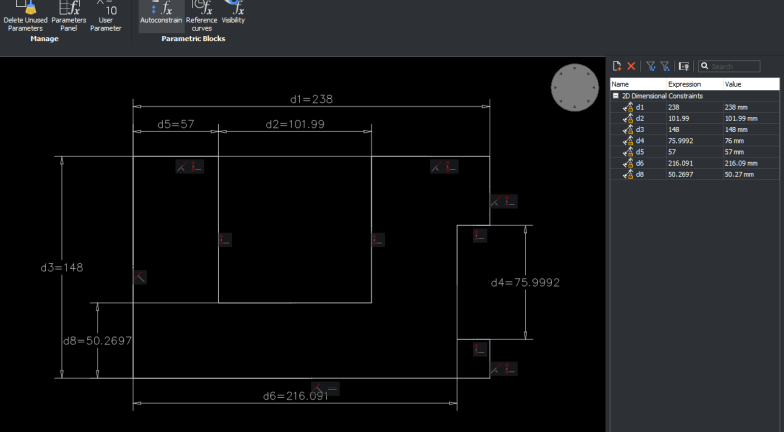 tính năng bricscad | Autoconstrain 2D drawing elements