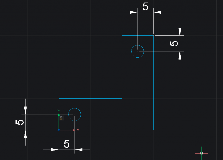 Use 2D Constraints and Parameters to Create a Bracket- 3 holes-768x551