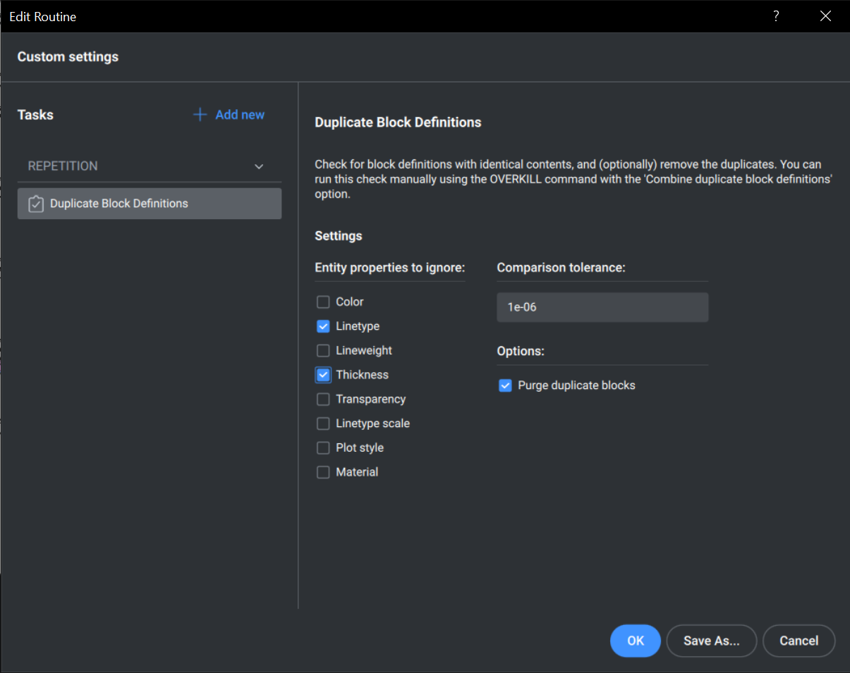 Drawing health BricsCAD V23 add edit task