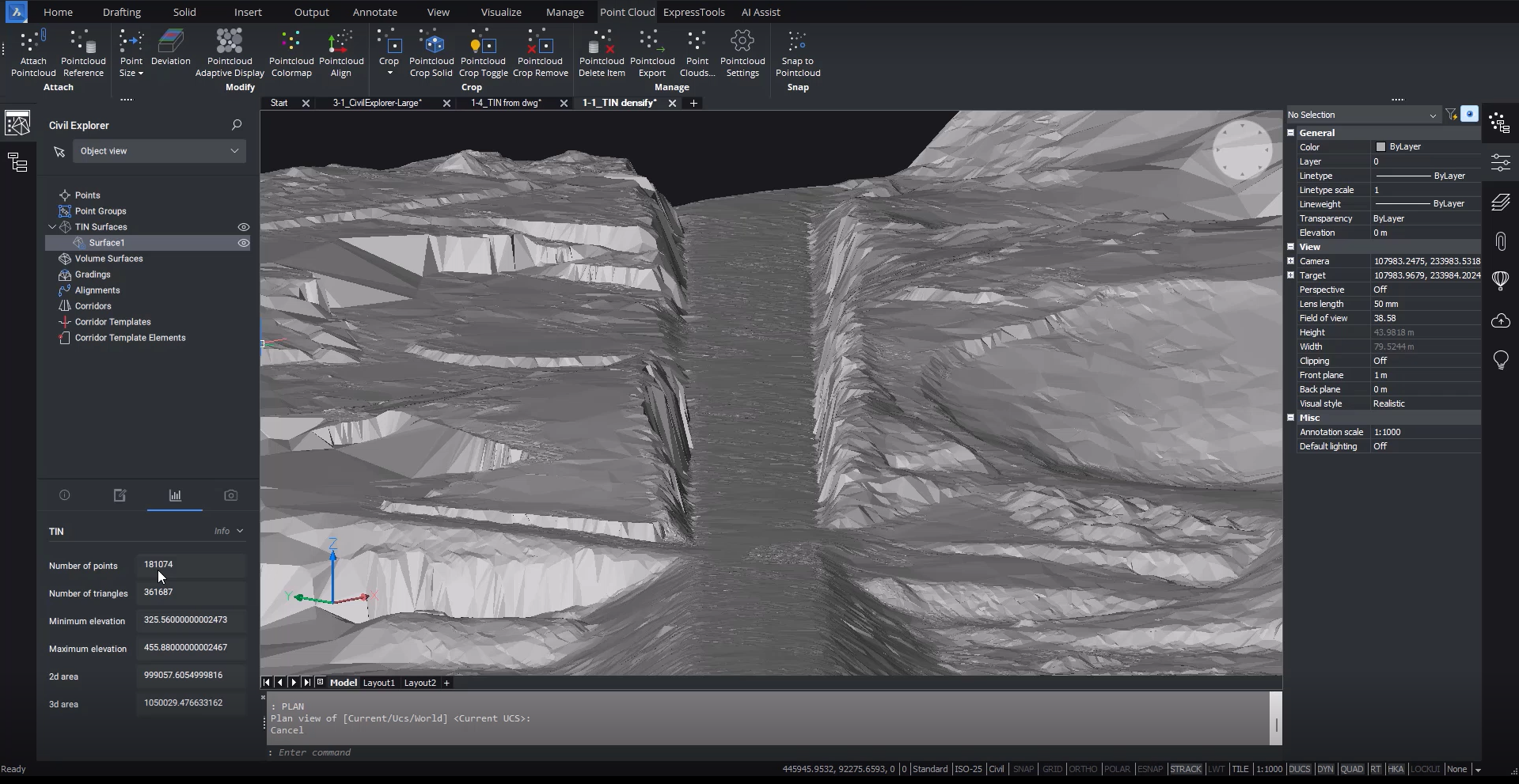 MicroSurvey Tools for BricsCAD: Point Cloud to TIN