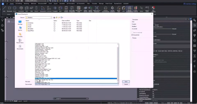 Exportación IFC a Revit BricsCAD BIM