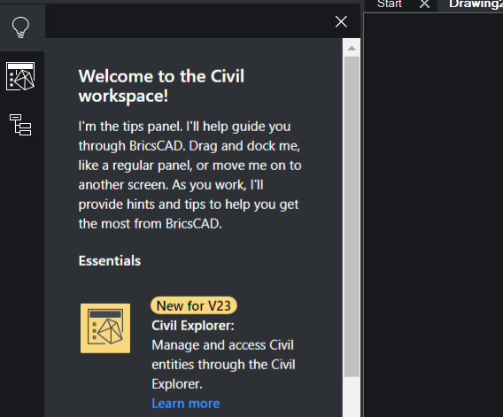 New for BricsCAD V23 – The Tips Panel