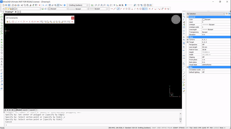 Tuesday Tips 11 - ways to draw a square in BricsCAD- polygon 1